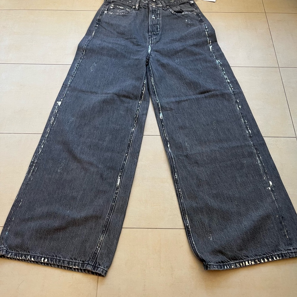 Etica Stylish Gray Wide-Leg Jeans